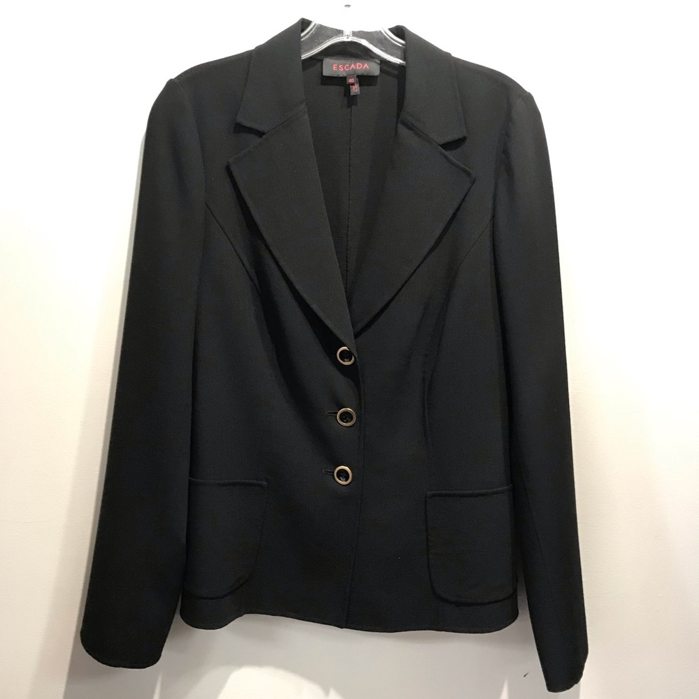 Escada Black Wool Blend Jacket